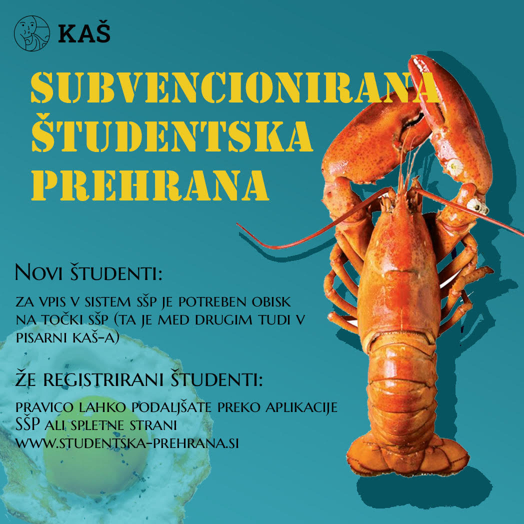 Podaljšanje oz. vpis v sistem subvencionirane študentske prehrane 2025/26